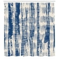 thumbnail image 3 of Batik Shower Curtain, Abstract Stripy Pattern with Grunge Effect Folkloric Rustic Design Print, Fabric Bathroom Set with Hooks, 69W X 70L Inches, Navy Blue and Cream, by Ambesonne, 3 of 3