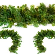 Novelty Lights 9 Foot Christmas Garland, Colorado Green Pine, Warm White - Picture 9 of 18