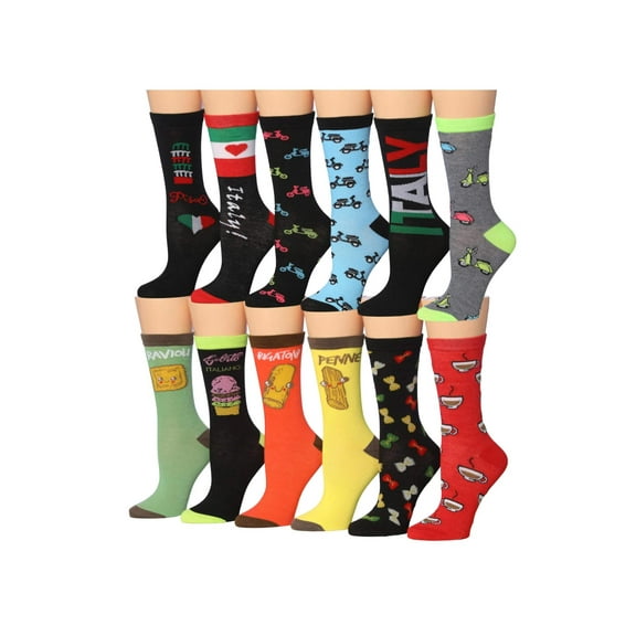 Tipi Toe Womens 12-Pack Ribbed Crew Socks – Women's Casual, Dress, and Everyday Wear