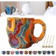thumbnail image 1 of Tazas de café de cristal mineral, tazas de café de cristal mineral de resina, tazas de cristal mineral con asa, taza de café translúcida, taza de café de amatista, elegante regalo de resina para el, 1 of 7