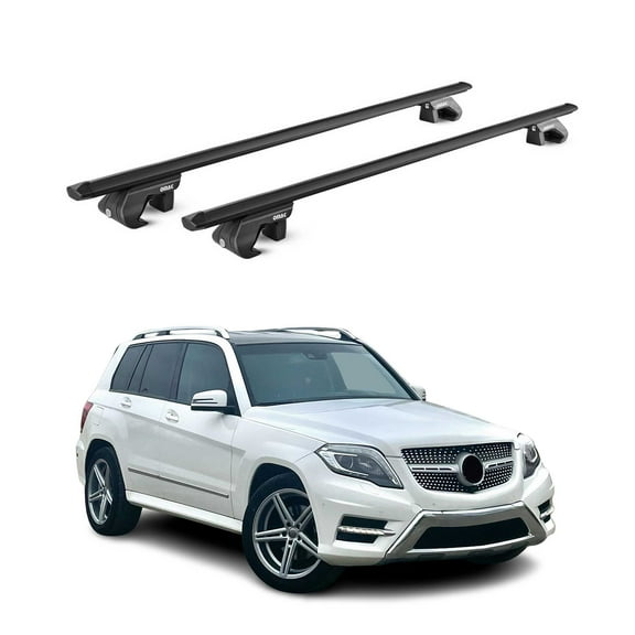 OMAC Roof Rack Luggage Carrier for Mercedes GLK Class X204 2009-2015 Alu Black 2Pcs