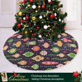 thumbnail image 6 of FMSHPON Retro Christmas Pattern Xmas Christmas Tree Skirt Stand Mat for Holiday Party Decoration Indoor Outdoor 48 inches, 6 of 6