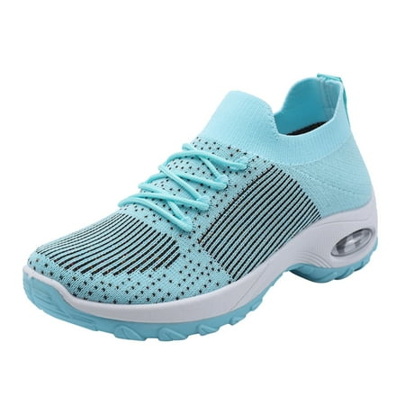 

Fsqjgq Flat Boots for Women Leisure Women s Slip On Travel Soft Sole Comfortable Shoes Outdoor Mesh Shoes Runing Fashion Sports Breathable Cycling Shoes Wide Light Blue 40