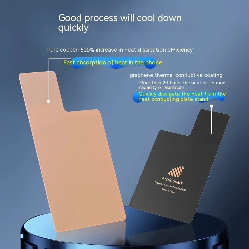 Phone Cooling Plate & Heatsink Pad – Advanced Thermal Dissipation for Gaming & Streaming Enhanced Heat Absorption Radiator Fan Ready Compatible with iPhone & Smartphones with Left-Positioned Cameras