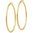 thumbnail image 2 of 14k Yellow Gold Polished 2x55mm Tube Hoop Earrings, 2 of 6