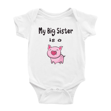 

My Big Sister Is A Pig Funny Baby Bodysuit Boy Girl
