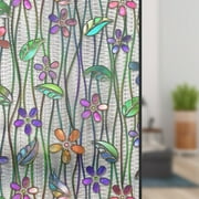 Window Privacy Film,Decorative Window Film,3D Stained Glass Window Sticker,No Glue Window Coverings Films Self-Adhesive Vinyl Static Cling Film for Home Office