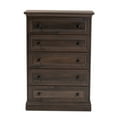 thumbnail image 3 of Baxton Studio Commode en Bois Nolan Hazel Finition Noyer Brun 5 Tiroirs, 3 of 9