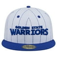 thumbnail image 2 of Men's New Era  White Golden State Warriors Wordmark Pinstripe 59FIFTY Fitted Hat, 2 of 5