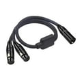 thumbnail image 2 of XLR 3 Pin Microphone Male to Dual 2 Female Extension Audio Cable Cords Black, 2 of 7