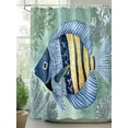thumbnail image 2 of Fsddascl Coastal Ocean Shower Curtain Set - 54" x 78" Washable Bathtub Curtain with 12 Hooks, Summer Floral Stripe Ombre Fish Coral Waterproof Fabric Stall Shower Curtains for Bathroom/Bathtub, 2 of 6