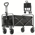 thumbnail image 1 of Chariot Pliable et Rabattable, Chariot Utilitaire de Jardin Robuste 220 Lb avec Roues Tout-Terrain pour Plage, Pelouse, Sports, Camping, Noir, 30 Pouces, 1 of 5
