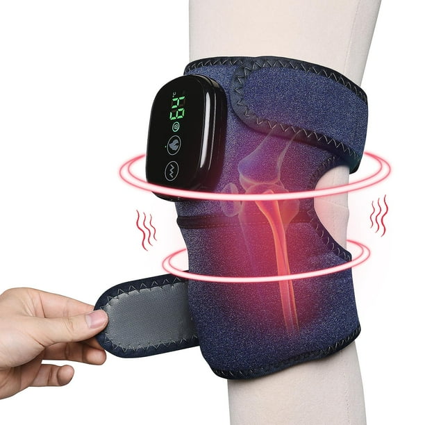 Masajeador de rodilla inalámbrico con calor y vibración para aliviar el dolor, batería recargable de 5000 mah, 3 configuraciones de temperatura