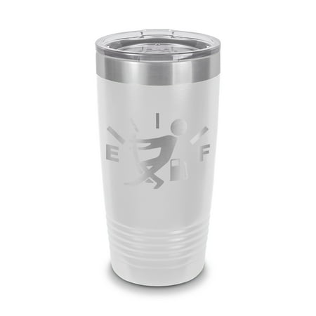 

Gas Gauge Empty Full Tumbler 20 oz - Laser Engraved w/ Clear Lid - Stainless Steel - Vacuum Insulated - Double Walled - Travel Mug - jdm stance lowered - White