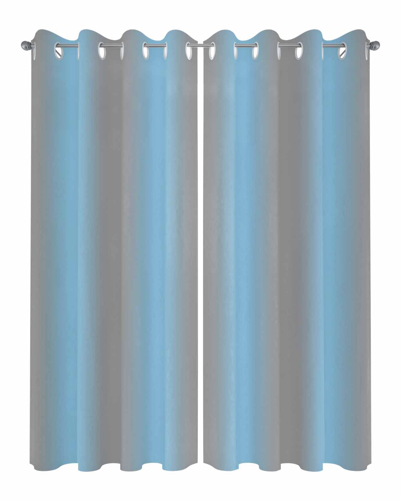 Outdoor Curtains for Patio, Blue Ombre Waterproof Blackout Outside Curtain for Porch/Pergola/Gazebo, Grey Modern Art Farmhouse Thermal Insulated Drapes for Cabana, 2 Panels, 54 x 95 Inch