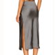 thumbnail image 4 of Falda midi de satén con abertura y cintura alta para mujer - Cintura elástica, color liso - S-XL, 4 of 6