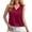 Brick Red, variant on Women's Satin Camisole Sleeveless U Neck Solid Daily Blouse Red XXL