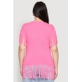 thumbnail image 5 of Womens Plus Size Fringe Hem Tee, 5 of 5