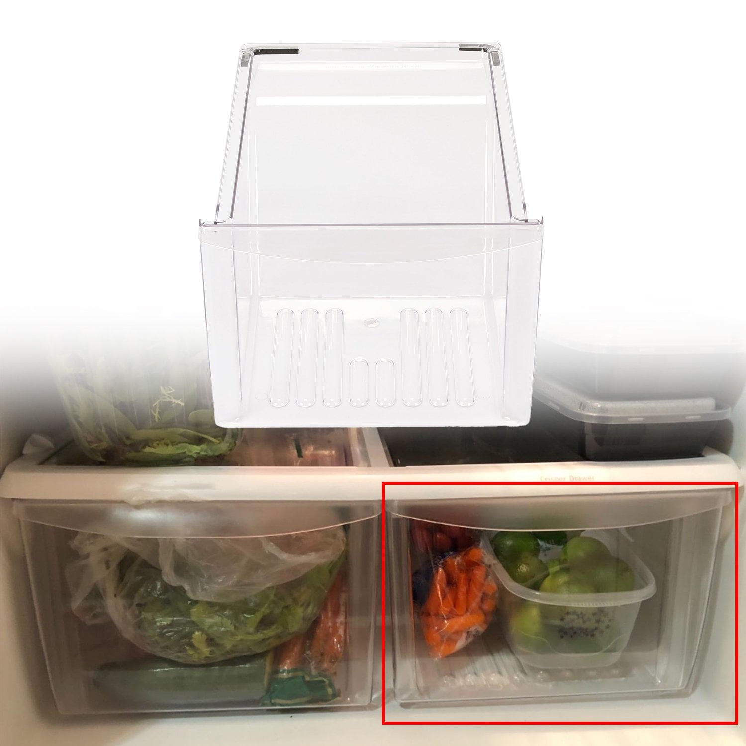 Frigidaire 240337103 Crisper Drawer Replacement - Clear Refrigerator Vegetable Bin
