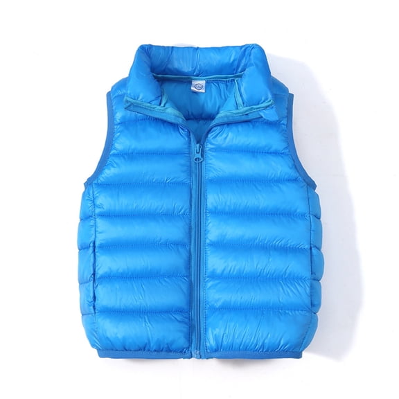 Qudderr Toddler Kids Light-Weight down Puffer Vest for Boys Girls Warm Full-Zip Sleeveless Jacket Solid Color Fall Winte Waistcoat Size 3-13T