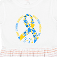 thumbnail image 4 of Inktastic World Down Syndrome Day Blue and Yellow Ribbon of Hearts Girls Toddler Dress, 4 of 5