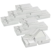 Kurtzy 12 Pack Silver Jewelry Gift Boxes - 9x7cm - Cardboard w/ Foam Inserts - Earrings, Necklaces