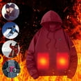 thumbnail image 6 of Winter Heated Hoodie, Heatable Clothing, Cold Resistants and Warm Clothing, Quicks Heating, Convenient to Use, Convenient for Keeping Warm in Winter(Red XL), 6 of 6