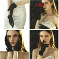 thumbnail image 2 of PIKADINGNIS Women Lace Gloves Short Wedding Gloves Elegant Prom Floral Bridal Gloves 1920s Opera Dance Tea Party Cosplay, 2 of 6