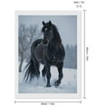 thumbnail image 2 of Diamond Art Kits for Adults, Black Horse Winter Snow Scene 5D Diamond Painting Kits for Adults Beginners, DIY Full Drill Diamond Painting, Gem Art and Crafts 12x16, 2 of 7