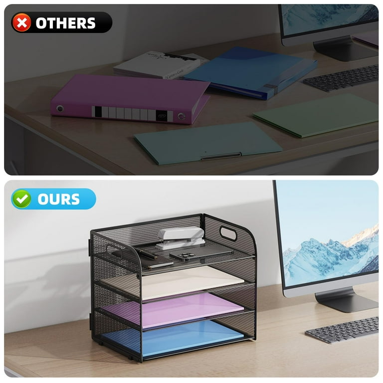 Marbrasse 4-Tier Desk Organizer Tray, Black photo 5