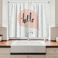 thumbnail image 2 of Ambesonne Hello Kitchen Curtains, Pale Pink Speech Bubble, 55"x39", Blush Black White, 2 of 3