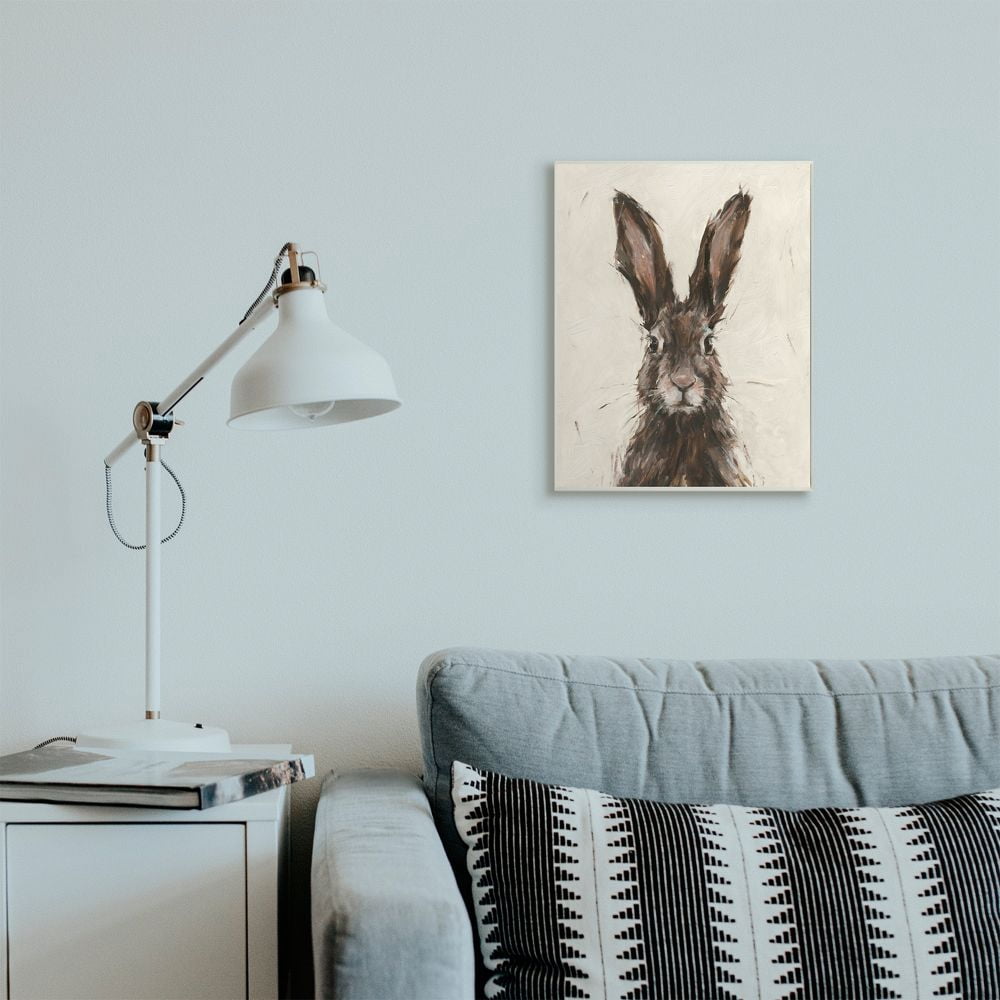 Stupell Industries Brown European Rabbit Hare Portrait Painting Unframed Art Print Wall Art, 13x19, by Ethan Harper