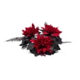 thumbnail image 2 of Beautynvta Artificial Chrysanthemum Candle Ring Wreath, Gothic Floral Black Leaf Candle Ring Tabletop Decor for Fireplace Dining Table Decorations, 2 of 7