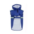 thumbnail image 1 of Impermeable para perros con capucha, impermeable y cortavientos, con tiras reflectantes y orificio para arnés (azul oscuro XL)., 1 of 5