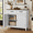 RETRO AND WHITE, variant on Aiho 32" Kitchen Sideboard Buffet Cabinet with Adjustable Shelf, Modern Storage Island & Coffee Bar Station for Dining Room, Entryway,gray and white