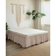 thumbnail image 2 of Autunm Brown Bed Skirt California King Size 18&nbsp;Inch Drop, Lattice Wrap Around Dust Ruffle Bedskirts, Wrinkle & Fade Resistant Easy Fit Bedskirt with Adjustable Elastic, 2 of 8