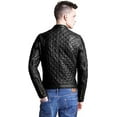 thumbnail image 2 of Men's Genuine Lambskin Leather Jacket Biker Soft Stylish Motorcycle Jacket MJF027, 2 of 3