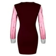 thumbnail image 5 of LYXSSBYX Women Long Sleeve Fall Drees for Women Point Print Mesh Sexy Retro Elegant V-Neck Party Club Organza Dress, 5 of 7