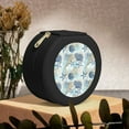 thumbnail image 6 of Yiaed Algae Corals and Seashells Print Travel Jewelry Case Bridesmaid Gift Boxes Jewelry Travel Organizer Small Round Jewelry Box Mini Storage-Black, 6 of 7
