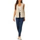 thumbnail image 2 of INSPIRAR CHIC Top sin mangas de botón para mujer, chaleco de algodón y lino, cuello en V, casual, color beige, 2 of 6
