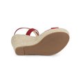 thumbnail image 5 of BLISSFUL STEP Women's Shoes Espadrille Wedge Slingback Crisscross Sandals Red 8.5, 5 of 8