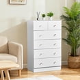 thumbnail image 2 of Choco Moon White Particleboard, Textured Melamine Finish, 66*40*111cm, 4+2 Drawer Cabinet, Matte Gold Handles, Chest of Drawers, Modern Furniture for Living Room, 2 of 10