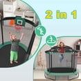 thumbnail image 5 of 6FT Toddler Trampoline with Basketball Hoop, SHINPT Indoor & Outdoor Trampoline with Safety Enclosure Net, Heavy-Duty Jumping Mat and No-Gap Design, Small Trampoline for Boys & Girls Ages 3+, Green, 5 of 9