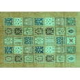 thumbnail image 1 of Ahgly Company Machine Washable Indoor Rectangle Abstract Turquoise Blue Modern Area Rugs, 8' x 12', 1 of 4