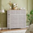 thumbnail image 6 of Eunos Dresser, 9-Drawer Fabric Storage Tower with Large Capacity Fabric Bins for Bedroom, Ash Grey, 6 of 7
