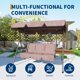 thumbnail image 4 of Columpio para patio exterior de 3 asientos con dosel ajustable, hamaca colgante con estructura resistente y tela transpirable, capacidad de 600 lbs, ideal para jardín, 4 of 7