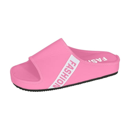 

TUOBARR Platform Slippers Summer Fabric Flat Sandals Women s Fashion Casual Comfy Outdoor Peep Toe Letter Color Block Platform Slippers Pink