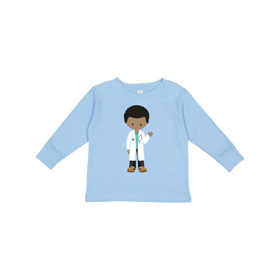 Inktastic African American Boy, Doctor, Lab Coat, Medicine Boys Long Sleeve Toddler T-Shirt