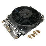 Derale Performance Dual Circuit Oil Cooler w/Fan 8an 8 & 8 Pass