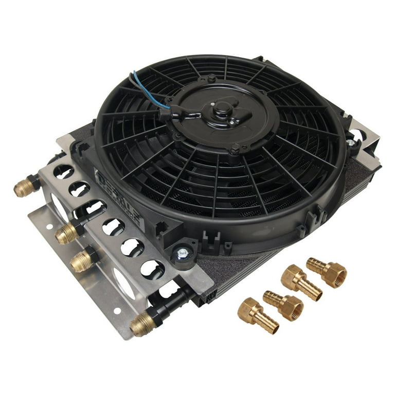 Derale Dual Circuit Oil Cooler w/Fan 8AN 8 & 8-Pass Derale Dual Circuit Oil Cooler w/Fan 8AN 8 & 8-Pass